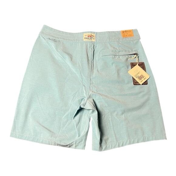 NWT Faherty Mens Sz 28 Retro Board Shorts Striped Swim Trunks Surf Blue MSRP $98 - Picture 2 of 6